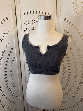 Ash Black Crop Top